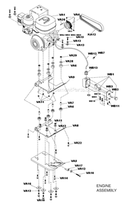 Part Location Diagram of 155396 MK Diamond Engine, 9HP, Gasoline, Honda, Cyclone